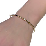 <span style="color:purple">SPECIAL!</span> .14ct G SI 14K Yellow Gold Oval Diamond Solitaire Bangle Bracelet