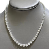 7.81ct G SI 14K White Gold Diamond Graduated Tennis Necklace 16" Long