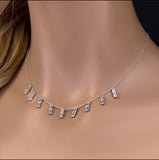  2.16ct G SI 14K White Gold Aquamarine Necklace 16 + 2" Ext