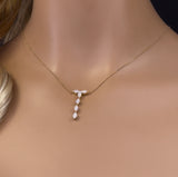  .25ct G SI 14K Yellow Gold Round Diamond Pendant Necklace 16 + 2" Ext