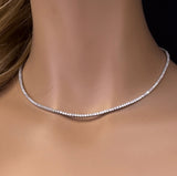 <span style="color:purple">¡ESPECIAL!</span>Collar de tenis de oro amarillo de 14K con diamantes G SI de 4.43 ct y 16"