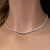 4.45ct G SI 14K Yellow Gold Diamond Tennis Necklace 16"