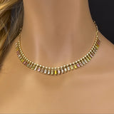 7.26ct G SI 14k Yellow Gold Diamond & Multi Color Gemstone Pendant Necklace 14+2" Ext Long Chain