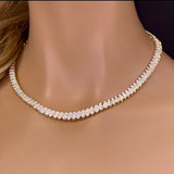 3.46ct G SI 14K Yellow Gold Round Diamond Necklace 14" + 2" EXT