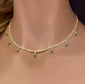 <span style="color:purple">SPECIAL!</span> 2.22ct G SI 14K Yellow Gold Diamond & Emerald 3MM Cuban Link Necklace 12" + 4" EXT