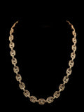 11mm 17.95ct G SI 14K Rose Gold Iced Out Diamond Round & Baguette Necklace 22"