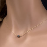 <span>GEMSTONE CLOSEOUT! </span> .51ct G SI 14K Yellow Gold Blue Sapphire Ball Pendant Necklace 16 + 2" Ext