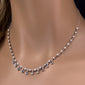 <span>DIAMOND  CLOSEOUT! </span>  2.36ct G SI 14K White Gold Diamond Blue Sapphire Gemstone Dangling Pendant Necklace 16" + 2" EXT