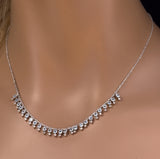  1.69ct G SI 14K White Gold Diamond & Aquamarine Gemstone Dangling Pendant Necklace 16" + 2" Ext