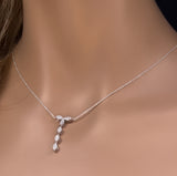 <span>DIAMOND  CLOSEOUT! </span> .25ct G SI 14K White Gold Diamond Pendant Necklace 16 + 2" Ext