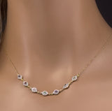 .46ct G SI 14K Yellow Gold Diamond & Multi Color Gemstones Pendant Necklace 16 + 2" Long