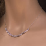 2.18ct G SI 14K White Gold Diamond & Pink Sapphire Gemstone Dangling Pendant Necklace 16" + 2" Ext