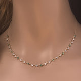 1.57ct G SI 14K Yellow Gold Diamond & Emerald Gemstone Pendant Necklace 16" + 2" Ext