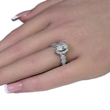 <span style="color:purple">¡ESPECIAL!</span>Anillo de compromiso de 1.62ct G SI de oro blanco de 14K con diamante en forma de pera y banda trenzada, talla 6.5