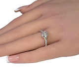 <span style="color:purple">¡ESPECIAL!</span>Anillo de compromiso solitario de oro blanco de 14 quilates con diamante redondo de 1,26 ct, G SI, talla 6.5