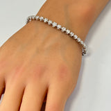 3.04ct G SI 14K White Gold Diamond Graduated Style Tennis Bracelet 7" Long