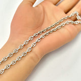 2.91ct G SI 14K White Gold Diamond Mariner Link Chain Necklace 20" Long