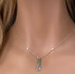 <span>DIAMOND  CLOSEOUT! </span> .26ct G SI 14K White Gold Diamond Emerald Gemstone Pendant Necklace 16" + 2" Ext.