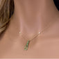 <span>DIAMOND  CLOSEOUT! </span> .26ct G SI 14K Yellow Gold Diamond Emerald Gemstone Pendant Necklace 16" + 2" Ext.