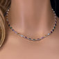 <span>DIAMOND  CLOSEOUT! </span> 6.99ct G SI 14K White Gold Bezel Set Multi Color Gemstones Pendant Necklace 16" Long