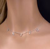 .27ct G SI 14K White Gold Diamond "FAITH" Pendant Necklace 16+2" EXT Long