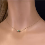<span style="color:purple">SPECIAL!</span> .44ct G SI 14K Yellow Gold Round Emerald Pendant Necklace 16 + 2" Ext