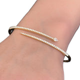 .94ct G SI 14K Yellow Gold Diamond Wrap Around Bangle Bracelet