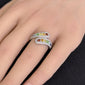 <span style="color:purple">SPECIAL!</span> 1.12ct G SI 14K White Gold Diamond & Multi Color Gemstone Wrap Around Ring Size 6.5