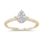 <span style="color:purple">SPECIAL!</span> .26ct 14k Yellow Gold Pear Shape Solitaire Promise Diamond Ring