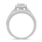 <span style="color:purple">SPECIAL!</span> 1.30ct G SI 14K White Gold Round & Baguette Diamond Engagement Ring Set Size 6.5