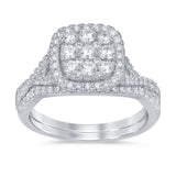 <span>DIAMOND CLOSEOUT! </span> .99ct 14k White Gold Square Diamond Engagement Wedding Ring Size 6.5