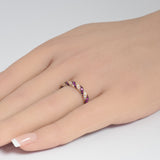 .60ct G SI 14K Rose Gold Ruby & Diamond Ring Band