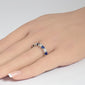 <span style="color:purple">SPECIAL!</span> 2.94ct G SI 14K White Gold Diamond & Blue Sapphire Eternity Band Ring Size 7