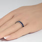 <span style="color:purple">SPECIAL!</span> 6.58ct G SI 14K White Gold Blue Sapphire Gemstone Band Ring Size 6.5