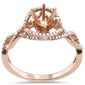 DIAMOND CLOSEOUT! .20ct G SI 14K Rose Gold Diamond Semi Mount Infinity Design Engagement Ring Size 6.5