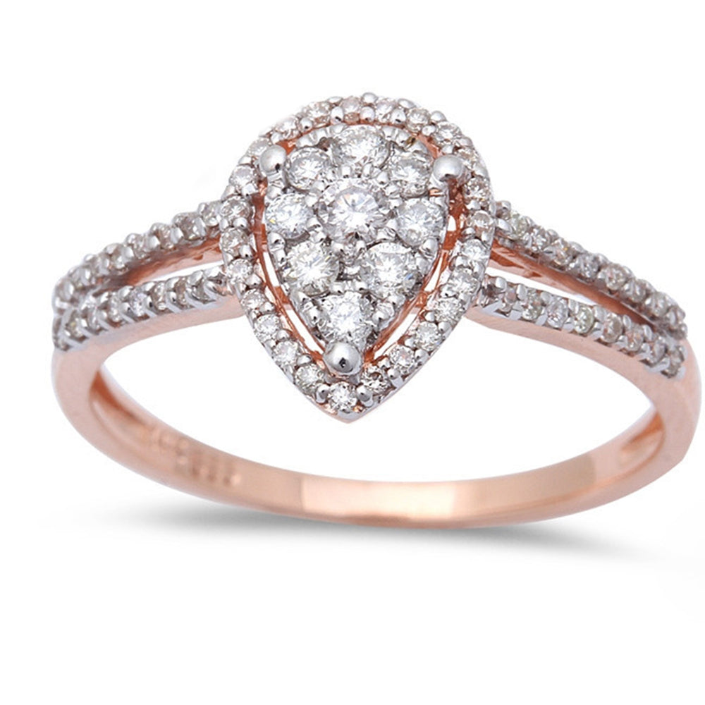 .32ct Pear Shaped Halo Diamond Engagement Wedding Ring 14kt Rose Gold