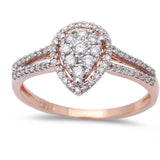 .32ct Pear Shaped Halo Diamond Engagement Wedding Ring 14kt Rose Gold