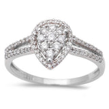 .32ct Pear Shaped Halo Diamond Engagement Wedding Ring 14kt White Gold