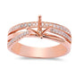 <span>DIAMOND CLOSEOUT! </span>.29ct Modern 14kt Rose Gold Diamond Semi Mount Engagement Ring Sz 6.5