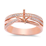 <span>DIAMOND CLOSEOUT! </span>.29ct Modern 14kt Rose Gold Diamond Semi Mount Engagement Ring Sz 6.5
