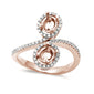 <span>DIAMOND CLOSEOUT!</span>.38ct Designer 14kt Rose & White Gold Fine Diamond Engagement Ring Sz 6.5