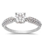 <span>DIAMOND  CLOSEOUT! </span> .36ct Halo Round Diamond Solitaire Engagement Wedding Ring 14kt White Gold