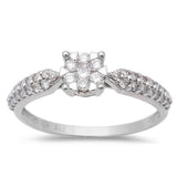 .36ct Halo Round Diamond Solitaire Engagement Wedding Ring 14kt White Gold