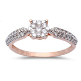.36ct Halo Round Diamond Solitaire Engagement Wedding Ring 14kt Rose Gold