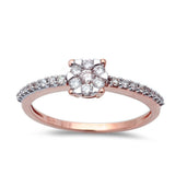 <span>DIAMOND  CLOSEOUT! </span>.25CT Round Halo Style Engagement Ring 14kt Rose Gold