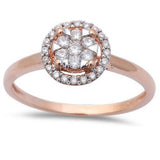 .24ct Halo Round Diamond Solitaire Engagement Wedding Ring 14kt Rose Gold
