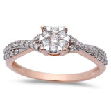 .30ct Halo Twisted Prong Diamond Engagement Wedding Ring 14kt Rose Gold