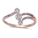 <span>DIAMOND CLOSEOUT! </span> 14K Rose Gold Diamond Open Ring Fashion Band Size 6.5