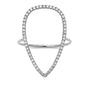 <span>DIAMOND CLOSEOUT! </span>.31ct 14kt White Gold Diamond Pear Cut out Modern Fine Ring Size 6.5