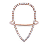 .31ct 14kt Rose Gold Diamond Pear Cut out Modern Fine Ring Size 6.5